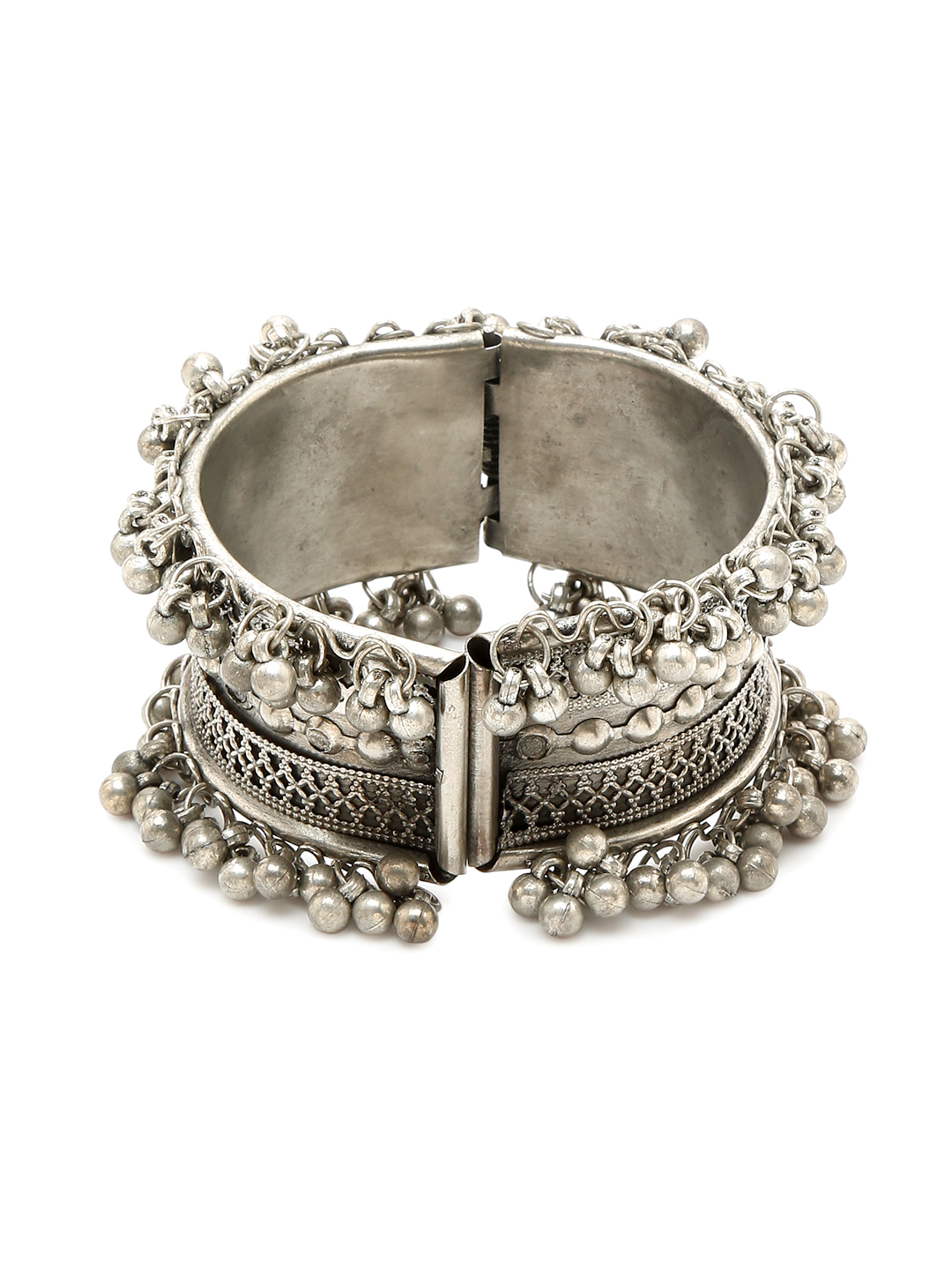 YouBella Jewellery for Women Celebrity Inspired Oxidised Silver Plated Cuff Bracelet Bangle for Women and Girls (Style 3)